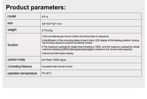 PT-<span class=keywords><strong>4</strong></span> sistema di rilascio del gancio di lancio del contagocce da montare <span class=keywords><strong>4</strong></span> volte allo stesso tempo per gli accessori del Drone del dji M350 M300RTK usano per urgenza - Product Image 3