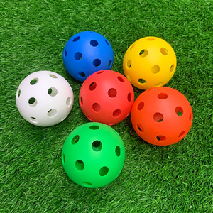 Venta caliente 72mm 26 Hole Fuller <span class=keywords><strong>Ball</strong></span> PE Bola de piso de plástico suave Bola de práctica interior Hockey Floorball multicolor - Product Image 5