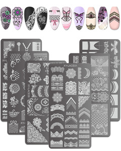 Plaque de tamponnage pour nail art en acier inoxydable, motif géométrique ajouré, pour tamponneuse à ongles et création de motifs DIY - Product Image 2