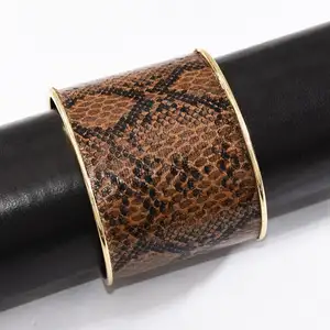 Турция 2 вида цветов модные уникальные Snakeskin Pattern Кожаный Браслет-манжета дизайн ювелирных изделий