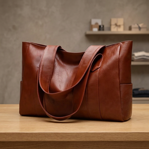 Sac à main BS INTERNATIONAL en cuir véritable, souple, durable, imperméable, avec fermeture éclair, bandoulière, léger, écologique, 3L+ - Product Image 4