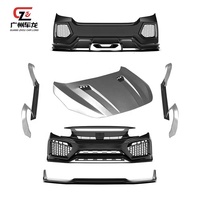 Kits de pare-chocs pour Honda Ten Generation Civic 2016-2020 à Style Robot Pare-chocs avant Pare-chocs arrière Lèvre latérale Jupe de capot Garniture de roue