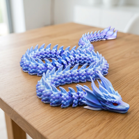 Modèle de dragon articulé réaliste imprimé en 3D, multicolore, en PLA, personnalisable, commandes en gros acceptées, service d'impression FDM