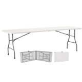 Hot Sale Indoor Outdoor Events Wedding Rectangular White HDPE Plastic Farmhouse Design <b>Aluminum</b> Frame Foldable Picnic Dining - Product Image 5
