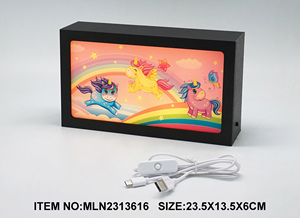 电池或电缆充电桌面和壁挂式发光二极管块，带可变幻灯片，包括女孩用的C型USB电缆 - Product Image 4