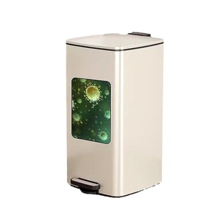 12L Square Stainless <strong>Steel</strong> Pedal Trash Can Office Garbage <strong>Bins</strong> Kitchen Bathroom Storage Bucket - Product Image 1