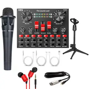 Professional Studio Recording Microphone Set And Home Audio Interface Podcast Equipment Kit For PC with Tripod Stand Sound Card