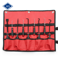 Set di 9 Utensili Manuali per Guarnizioni con Ganci e Raschietti per Rimozione O-ring, Kit in Acciaio al Carbonio OEM
