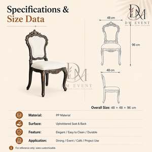 Vintage PP Wood Grain Shield Back Upholstered Wedding <b>Chair</b> Banquet <b>Chair</b> for Event Rental Wholesale - Product Image 3