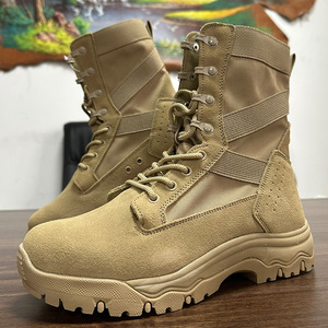 Botas Tácticas de Entrenamiento de Venta Caliente <span class=keywords><strong>Hoy</strong></span> en Cuero de Gamuza para Senderismo en Desierto - Product Image 1