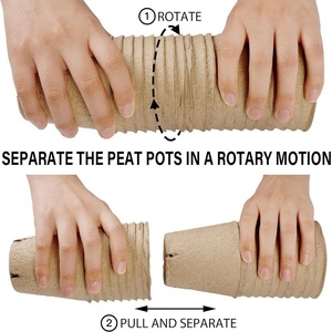 P102 <span class=keywords><strong>sementi</strong></span> biodegradabili di partenza per vivaio vaschette di germinazione per piante fori di drenaggio semi di torbiere vasi per giardino - Product Image 3