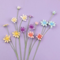 Fleur artificielle en crochet faite à la main, motif marguerite, décoration de bureau, ornement floral en fil, artisanat