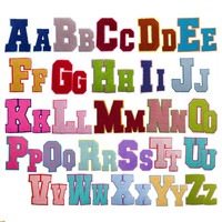 7cm Chenille Multicolore Alphabet Broderie Étiquette Chenille Vêtements Accessoires