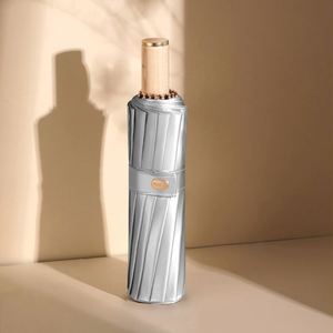 Paraguas de Mujer Plegable Automático de Tres Secciones, Reforzado con Titanio Plateado, Protección Solar UV, para Días Soleados y Lluviosos - Product Image 2