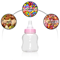 Pot de stockage en forme de biberon PET de dessin animé mignon pot de bonbons en plastique transparent imprimé personnalisé