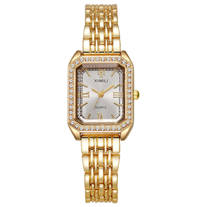 Elegante <span class=keywords><strong>Orologio</strong></span> da <span class=keywords><strong>Donna</strong></span> Rettangolare al Quarzo, <span class=keywords><strong>Orologio</strong></span> <span class=keywords><strong>Dorato</strong></span> da <span class=keywords><strong>Donna</strong></span>, Nuovo Design - Product Image 1