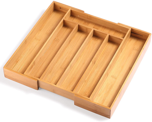2022 Amazon Hot Selling Rotatable tableware storage bamboo box & knife and fork storage box