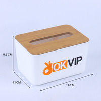 Articles cadeaux promotionnels personnalisés en gros boîte à mouchoirs de bureau à couverture en bois boîte de rangement en papier
