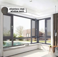 Villa Aluminio Doble acristalamiento Diseño de ventanas oscilantes Marco de aluminio insonorizado Ventana abatible de vidrio templado