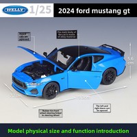 WELLY 1:25 2024 Ford Mustang GT Modèle de voiture en alliage moulé sous pression Série NEX pour garçons Collectionneurs Cadeau