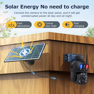 Solar Powered 4G WiFi 36X Digital Zoom Dual Lens Two-Way Audio PTZ CCTV Network <b>Camera</b> 6MP Dual Lens IP66 Security Solar <b>Camera</b> - Product Image 5