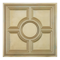 Carreau de plafond en étain gaufré de style moderne panneau mural géométrique 3D carré en PVC gaufrage artistique étanche décoration murale suspendue