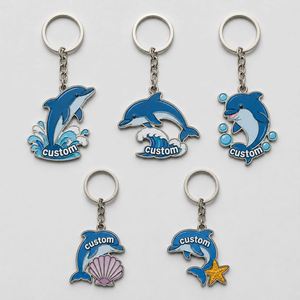 Porte-clés personnalisés en gros de haute qualité en forme de dauphin, souvenirs de visite d'aquarium, cadeaux aquatiques - Product Image 1