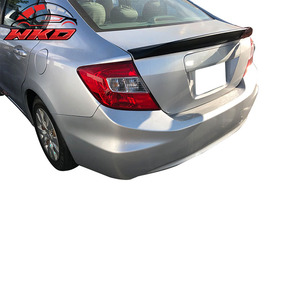 Convient aux modèles Honda Civic berline 4 portes 2012-2015, aileron arrière de style IKON Duckbill V2, noir mat - Product Image 2
