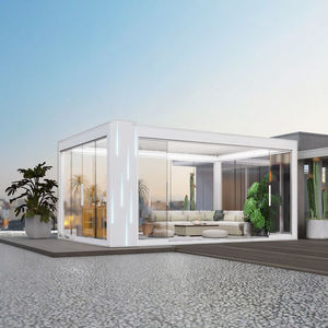 Pérgola <span class=keywords><strong>solar</strong></span> <span class=keywords><strong>fotovoltaica</strong></span> personalizada OEM/ODM, parasol, pérgola de aluminio con persianas motorizadas con sistema de paneles solares - Product Image 4
