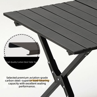 Table de camping pliante moderne en métal carbone avec structure en X, durable, facile à transporter, pour barbecue, repas en plein air, plage et parc
