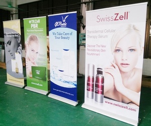 Bán buôn tradeshow gian hàng hiển thị nhôm hiển thị đứng cuộn lên biểu ngữ đứng có thể điều chỉnh biểu ngữ đứng quảng cáo - Product Image 4