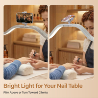 Lampe de table pliable 48W pour salon de manucure, lampe LED pour table de manucure avec support pour téléphone
