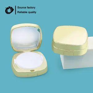 Contenitore personalizzato in fabbrica di alta qualità in oro 15g scatola per cuscini d'aria contenitore BB crema per imballaggio in plastica compatta contenitori per cosmetici