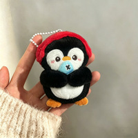 Porte-clés en peluche mignon en forme de pingouin, accessoire souple pour sac à dos, décoration de sac