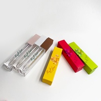 Cajas Pequeñas Holográficas de Cartón Marfil 2x2x10cm con Recubrimiento UV para Botellas con Gotero, Lápiz Labial y Perfume, Hechas con Materiales Reciclados para Cosméticos