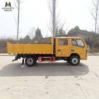 HEAVSTY Diesel Manuel Double Cabine Autoportée 3308 mm Entre-essieux Cylindre Hydraulique Double Centralisé pour Benne Basculante Dongfeng D6CLD5075ZLJE6