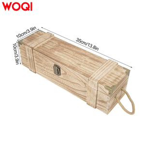 Woqi THÙNG GỖ duy nhất khắc trang trí Hộp rượu với xử lý khóa để lưu trữ rượu vang đỏ hoặc rượu vang Giá chai - Product Image 3