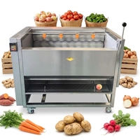 Gemakkelijk te bedienen industriële aardappelwas- en schilmachine, populaire fruit- en groentewasmachine
