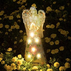 Figurines d'ange de jardin Décoration extérieure Ange solaire avec 6 LED Décoration de tombe de cimetière - Product Image 2