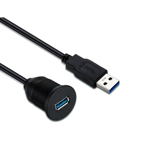 Panel de Conector USB 2.0 3.0, Conector Hembra Micro USB para Montaje en Panel IP67 a Cable Micro USB Macho - Product Image 1