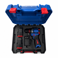 Ensemble de perceuse sans fil sans balais avec 2 batteries au lithium, chargeur, boîte à outils en plastique, kit de perceuse électrique portable