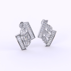 Boucles d'oreilles en diamant Marquise Symphony Design classique en or rose jaune blanc massif 14 carats bijoux fins pour filles à prix raisonnable - Product Image 5