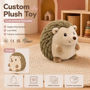 Peluche di <span class=keywords><strong>Riccio</strong></span> con Punte Stratificate e Corpo Rotondo, Morbido Pupazzo Animale del Bosco per Regali per Bambini, Decorazione per Scaffali, Servizio OEM Personalizzato - Product Image 1