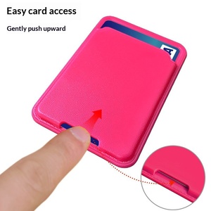 New Leather Texture Phone Card Holder Multifunctional Universal Self <b>Adhesive</b> Back Sticker Wallet For Credit Card ID - Product Image 2