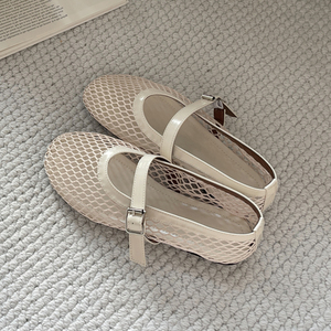 2025 New Fashion Women's Flat Mesh Summer Sandals Hollow Hand-woven Sexy Beach slippers High Top Outdoor Use - Product Image 2