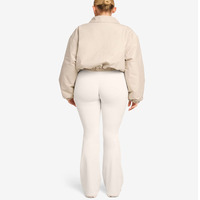 Femmes à la mode 100% Polyester tissé léger recadrée Bomber veste respirant surdimensionné conception unie Logo personnalisé grande taille