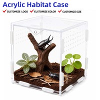 Boîtier en acrylique robuste, haute transparence, portable et léger, avec trappe sécurisée à fermeture magnétique, flux d'air précis, habitat moderne