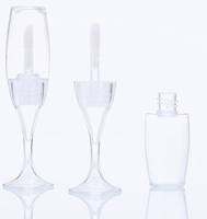 Mini verre à vin forme rouge brillant à lèvres transparent glaçure à lèvres tube vide peut être personnalisé logo