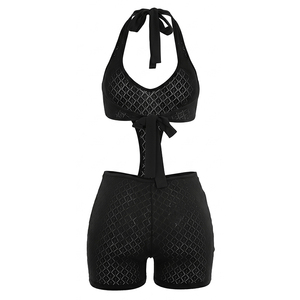 Viviblook J26RP175 Mono de verano para mujer, estilo halter, sin espalda, con tirantes, cintura hueca, ajustado, de una pieza - Product Image 5