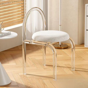 เก้าอี้โปร่งใสแบบเรียบง่ายทันสมัยเก้าอี้สำนักงานทำจากอะคริลิคไม่มีที่วางแขนเก้าอี้รับประทานอาหาร - Product Image 3